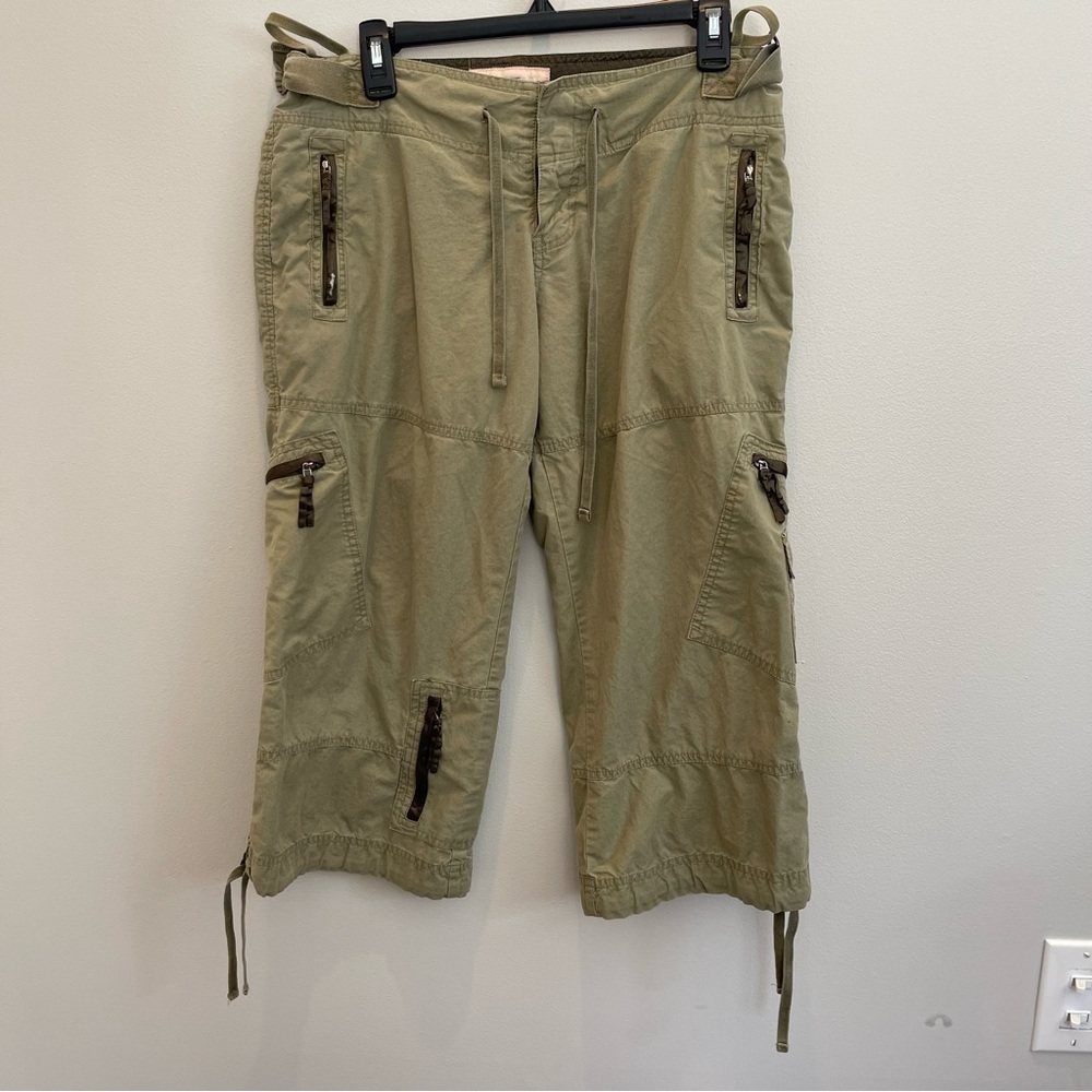 Abercrombie & Fitch Womens Pants Size S Green Low Rise Cargo Cropped Pants